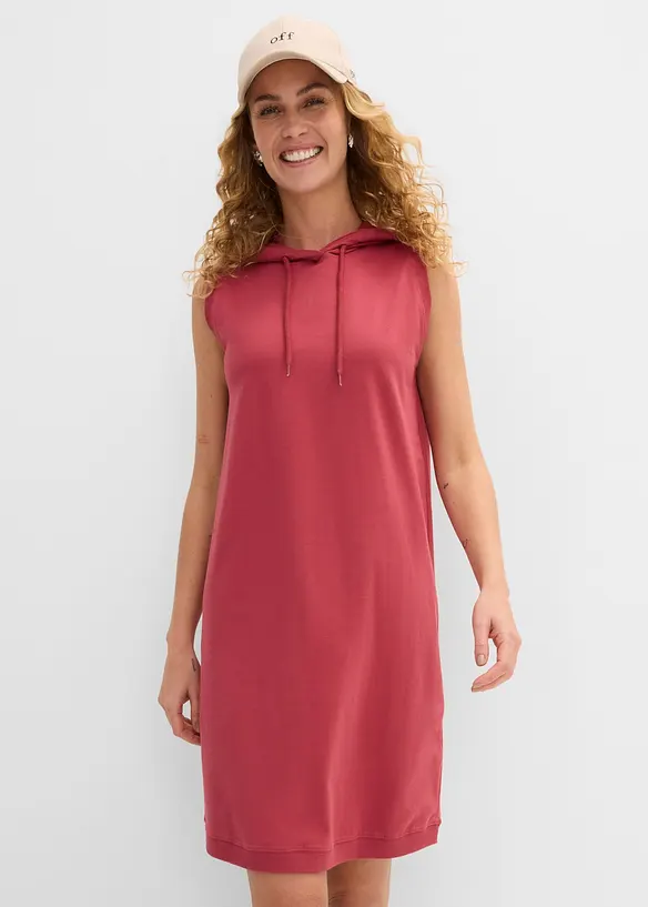 Shirtkleid aus elastischem Baumwoll-Mix in rot von vorne (Totalaufnahme) - bonprix