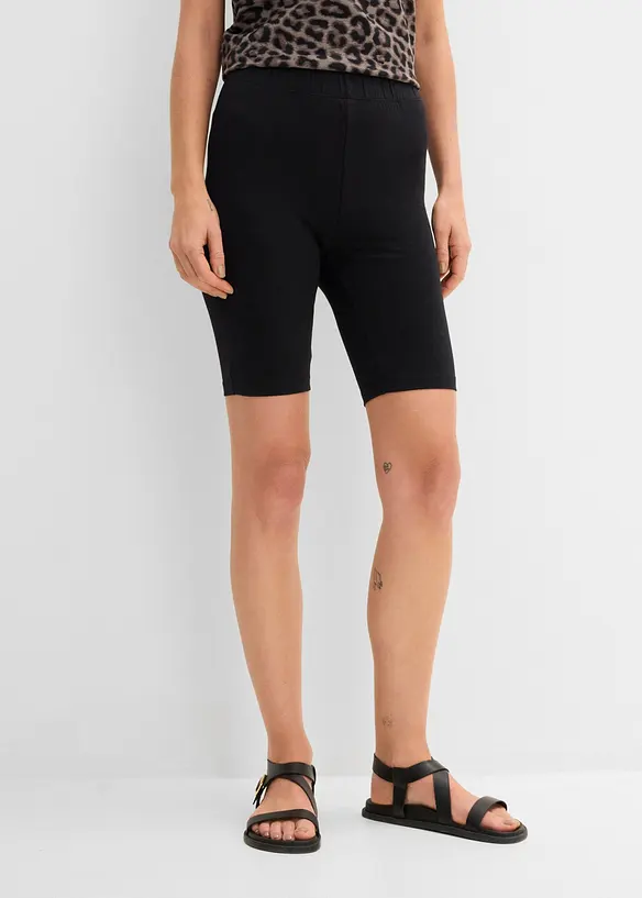 Radlerhose (2er Pack) in schwarz von vorne - bonprix