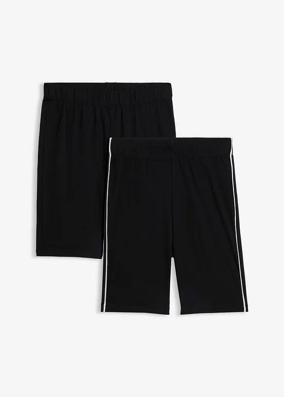 Radlerhose (2er Pack) in schwarz von vorne - bonprix