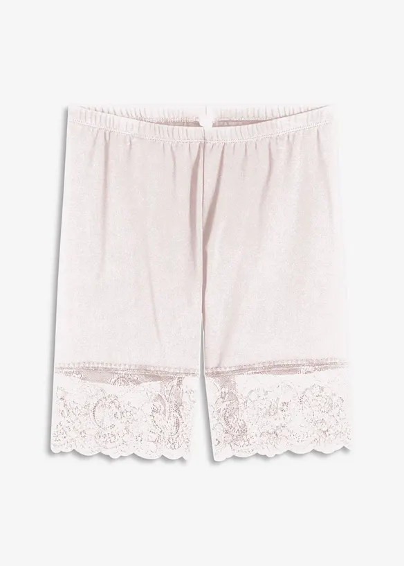 Anti-Scheuer-Radlerhose mit kühlendem Polyamid und Spitze in weiß von vorne - bonprix