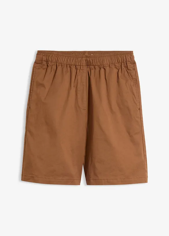Schlupf-Shorts aus elastischem Baumwoll-Mix in braun von vorne - bonprix Schlupf-Shorts aus elastischem Baumwoll-Mix in braun von vorne - bonprix