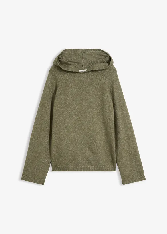Strick-Hoodie in grün von vorne - bonprix