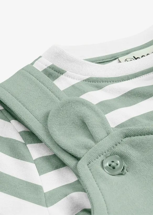 Baby T-Shirt und Latzshorts aus reiner Bio-Baumwolle (2-tlg. Set) in grün - bonprix