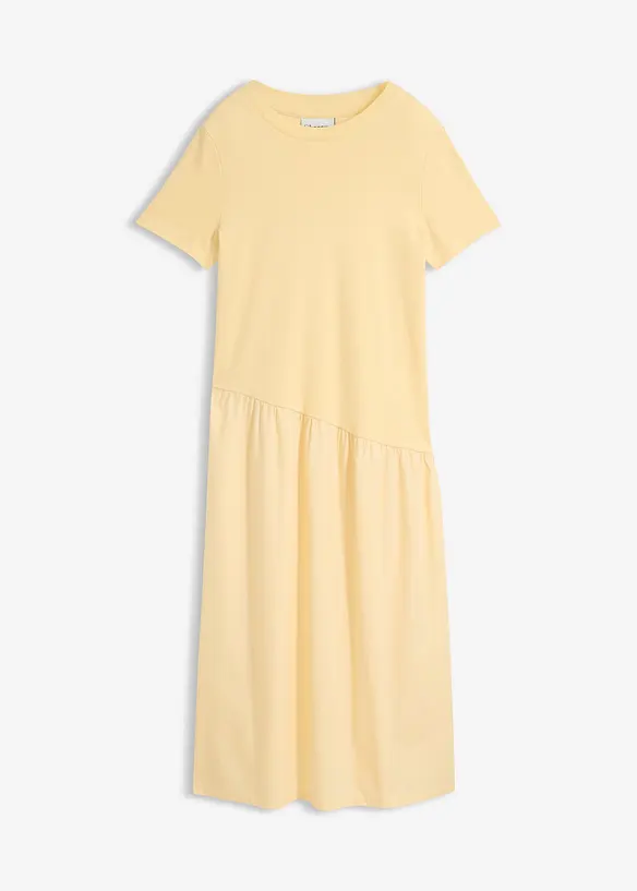 Shirtkleid aus Materialmix in gelb von vorne - bonprix Shirtkleid aus Materialmix in gelb von vorne - bonprix
