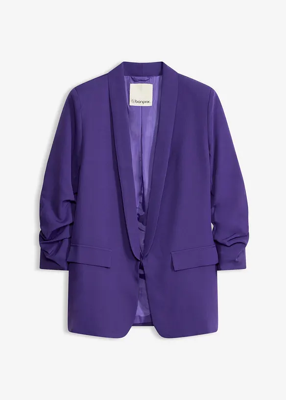 Blazer mit Raffung in lila von vorne - bonprix