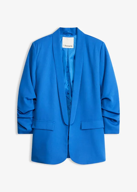 Blazer mit Raffung in blau von vorne - bonprix