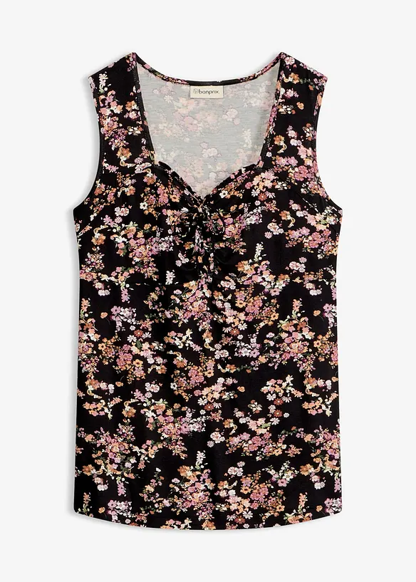 Top aus softem Viskose-Mix in schwarz von vorne - bonprix Top aus softem Viskose-Mix in schwarz von vorne - bonprix