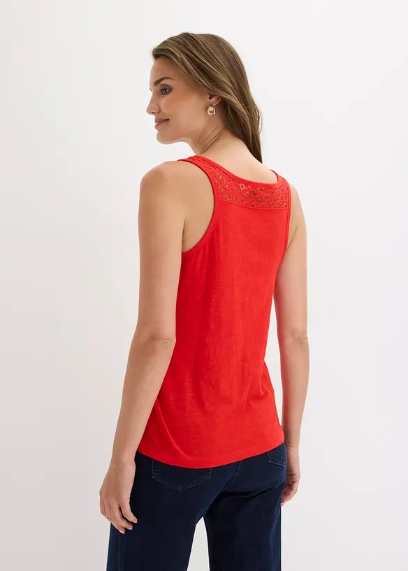 Tanktop aus Baumwolle in rot von hinten (im Anschnitt) - bonprix
