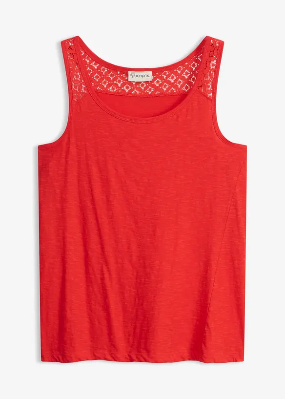 Tanktop aus Baumwolle in rot von vorne - bonprix