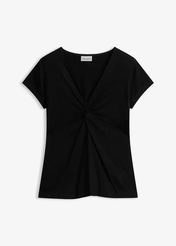Shirt aus softem Viskose-Mix in schwarz von vorne - bonprix Shirt aus softem Viskose-Mix in schwarz von vorne - bonprix