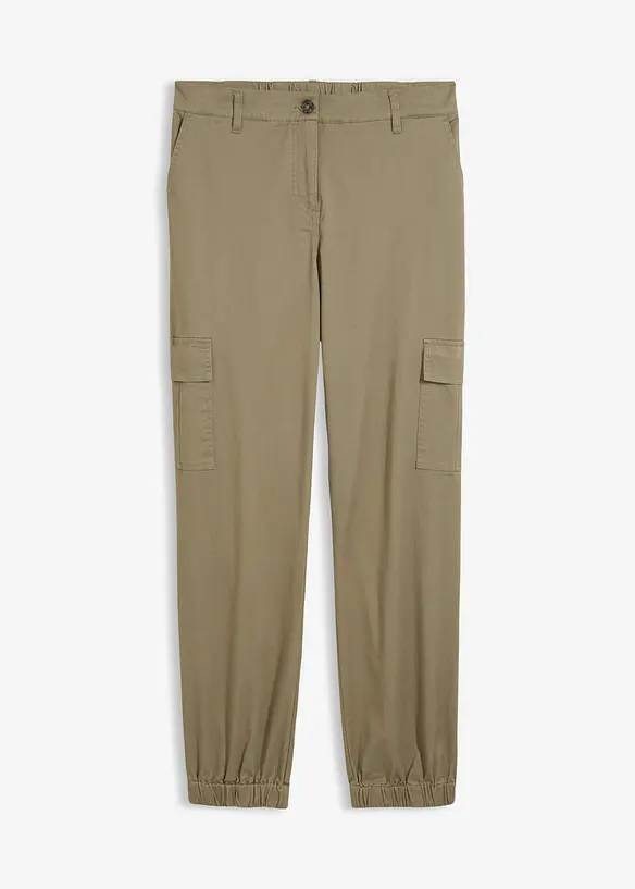 Cargohose aus Baumwoll-Mix in grün von vorne - bonprix