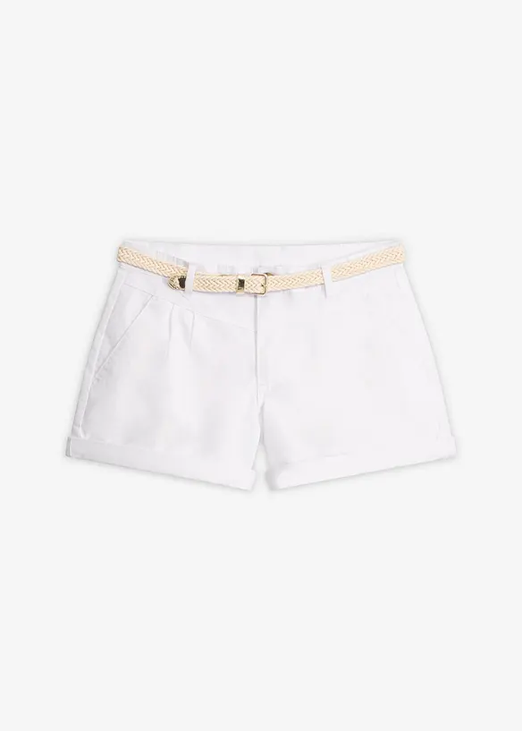 Shorts aus Baumwolle in weiß von vorne - bonprix