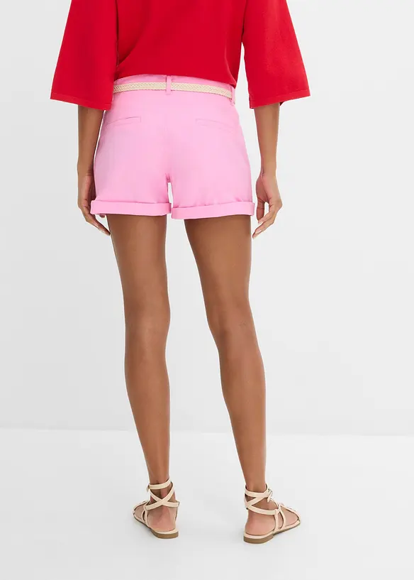 Shorts aus Baumwolle in rosa von hinten - bonprix