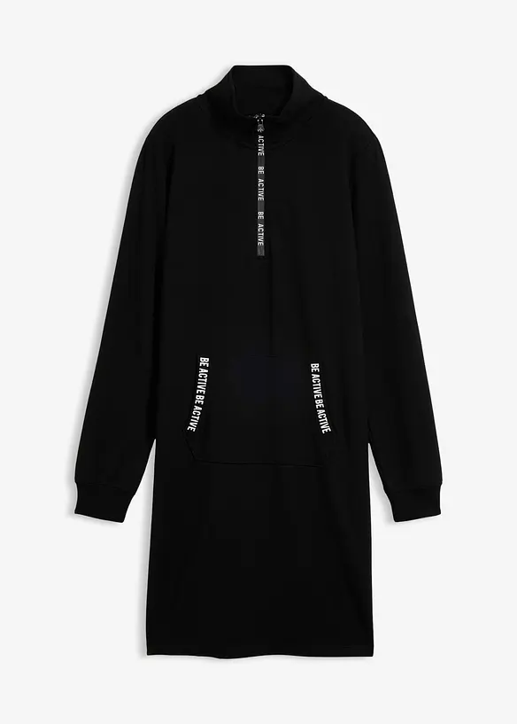 Weiches Sweatkleid in schwarz von vorne - bonprix