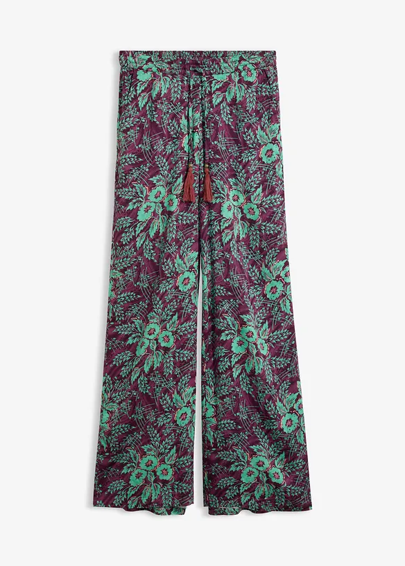 Palazzo-Hose aus fließender Viskose in lila von vorne - bonprix Palazzo-Hose aus fließender Viskose in lila von vorne - bonprix