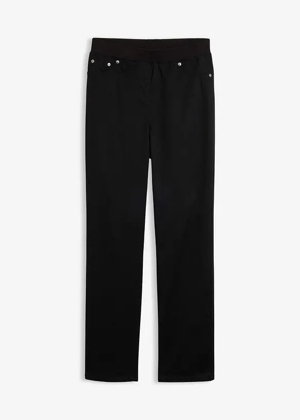 Twill-Treggings aus elastischem Baumwoll-Mix in schwarz von vorne - bonprix Twill-Treggings aus elastischem Baumwoll-Mix in schwarz von vorne - bonprix