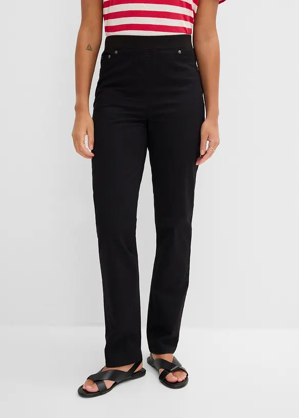 Twill-Treggings aus elastischem Baumwoll-Mix in schwarz von vorne - bonprix Twill-Treggings aus elastischem Baumwoll-Mix in schwarz von vorne - bonprix