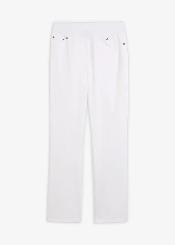 Twill-Treggings aus elastischem Baumwoll-Mix in weiß von vorne - bonprix Twill-Treggings aus elastischem Baumwoll-Mix in weiß von vorne - bonprix