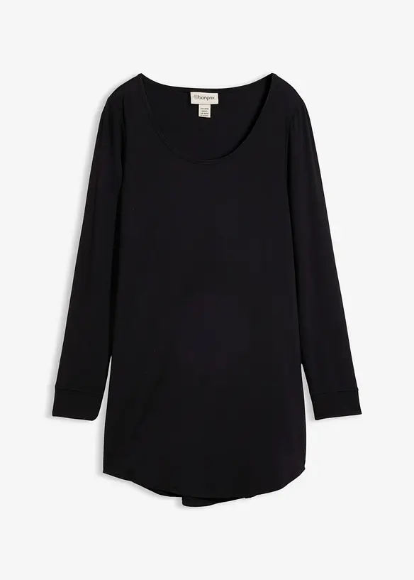 Viskose Longshirt, Langarm in schwarz von vorne - bonprix
