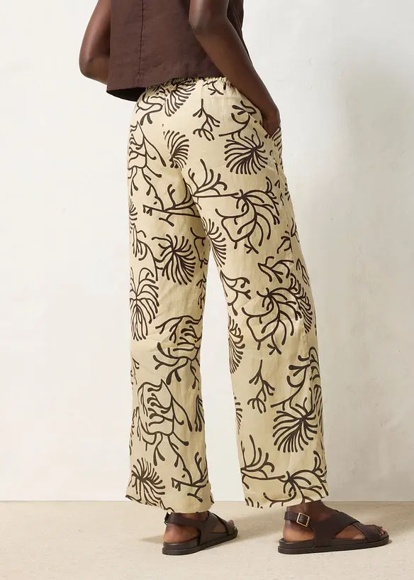 Marlenehose aus reinem Leinen in beige von hinten - bonprix Marlenehose aus reinem Leinen in beige von hinten - bonprix