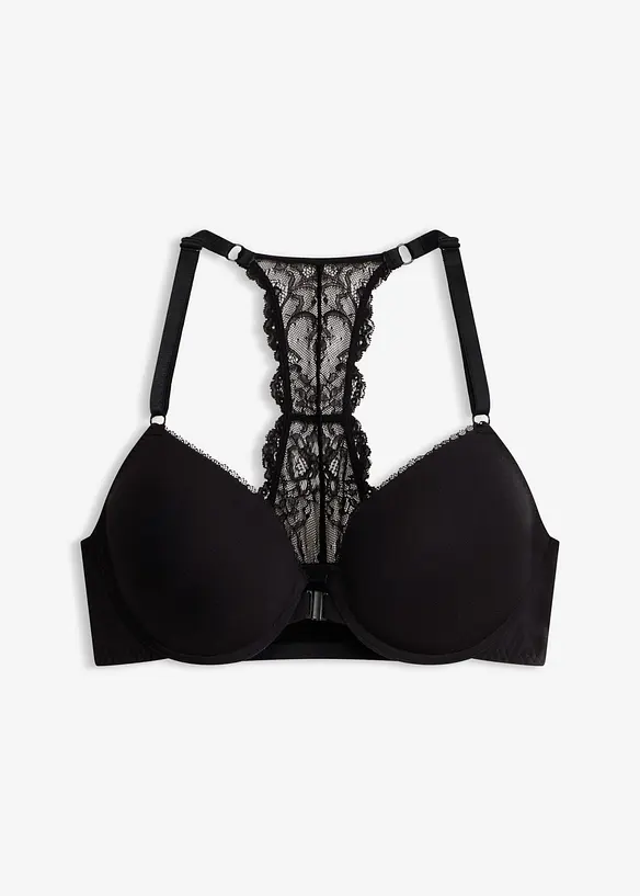 Vorderverschluss Schalen-BH mit soften Modal in schwarz von vorne - bonprix