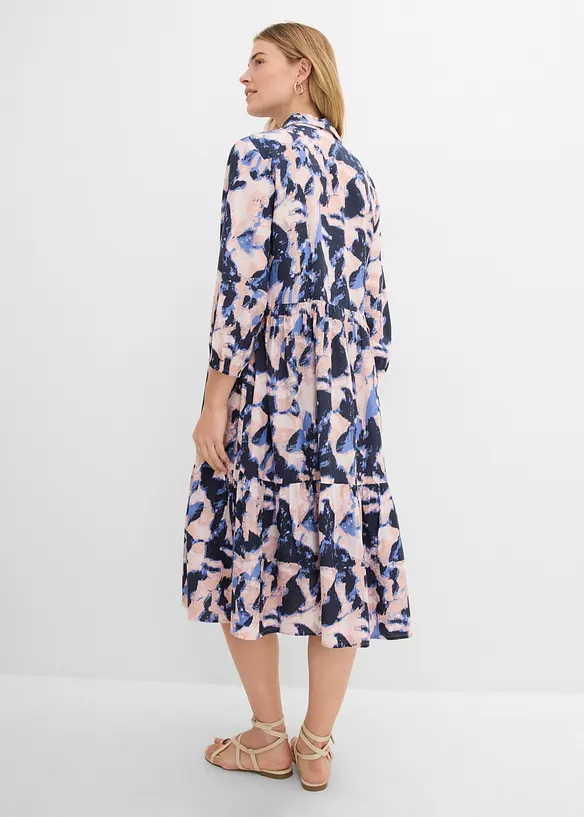 Tunika-Kleid aus fließender Viskose in blau von hinten (Totalaufnahme) - bonprix Tunika-Kleid aus fließender Viskose in blau von hinten (Totalaufnahme) - bonprix