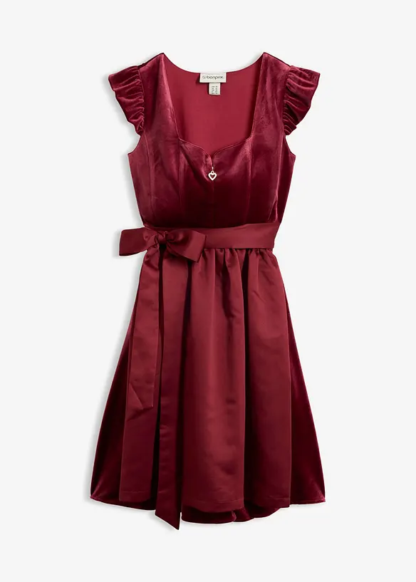 Dirndl und Schürze (2-tlg.Set) in rot von vorne - bonprix