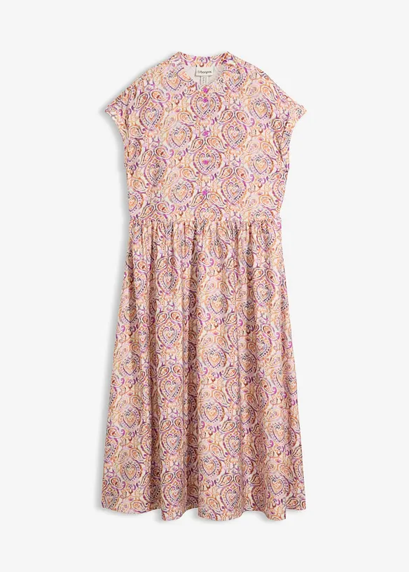 Midikleid aus Viskose-Mix in weiß von vorne - bonprix