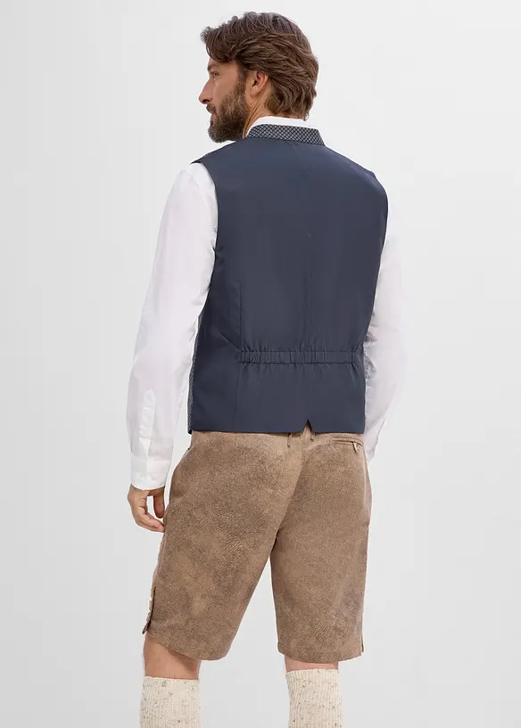 Trachtenweste in Regular Fit in blau von hinten (im Anschnitt) - bonprix