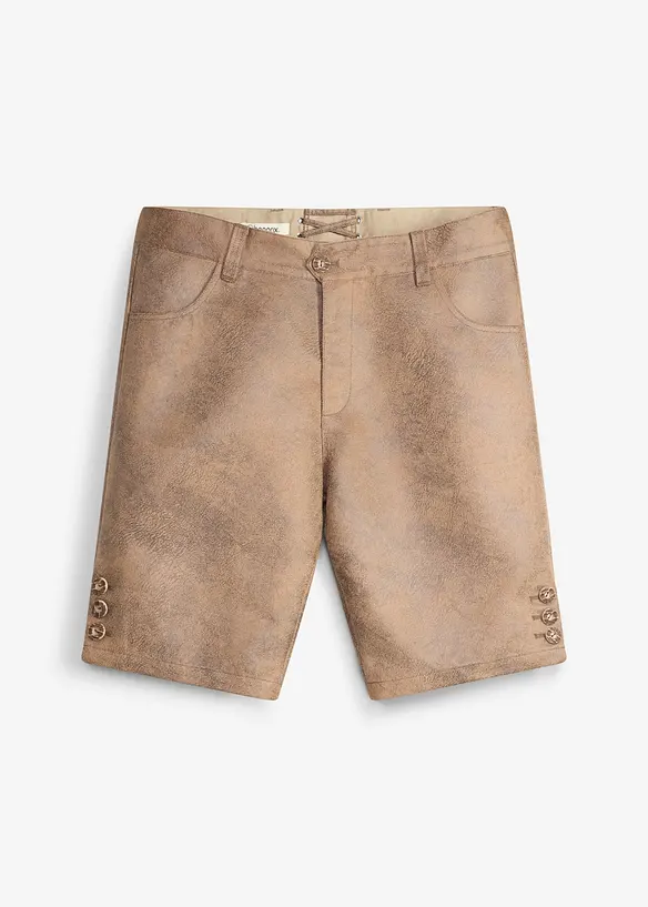Trachtenhose aus Lederimitat in braun von vorne - bonprix