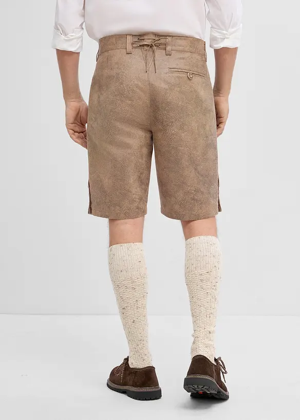 Trachtenhose aus Lederimitat in braun von hinten - bonprix