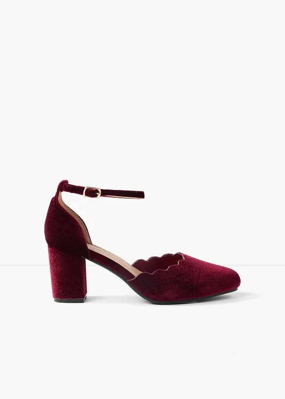 Spangenpumps mit Blockabsatz in rot - bonprix
