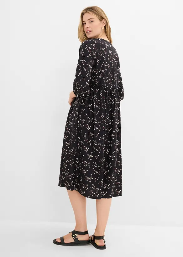 Lockeres Tunika-Kleid aus softer Viskose in schwarz von hinten (Totalaufnahme) - bonprix Lockeres Tunika-Kleid aus softer Viskose in schwarz von hinten (Totalaufnahme) - bonprix