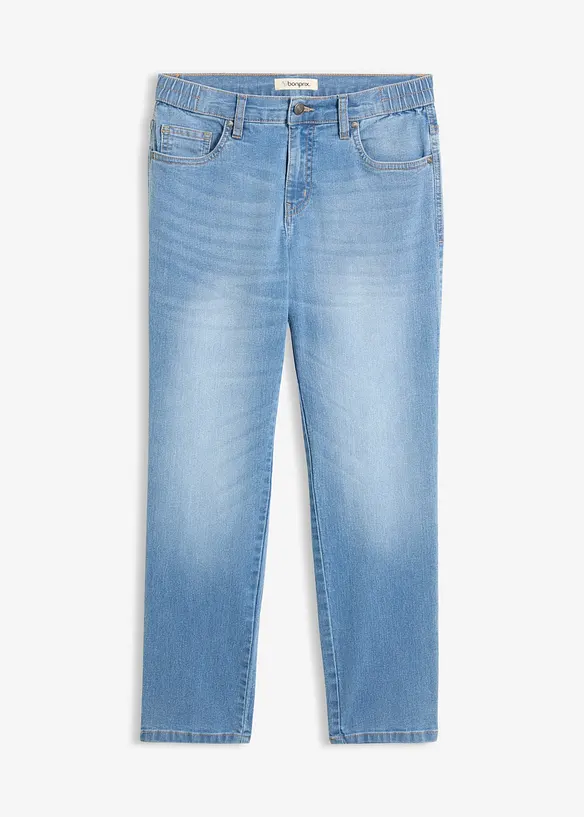 Straight-Jeans Mid Waist cropped in blau von vorne - bonprix Straight-Jeans Mid Waist cropped in blau von vorne - bonprix