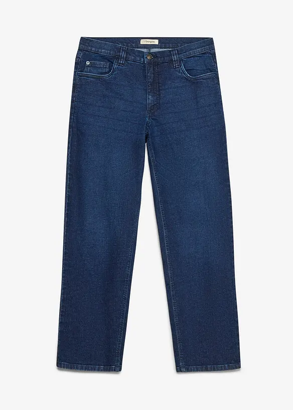 Loose-Fit-Jeans, Straight in blau von vorne - bonprix