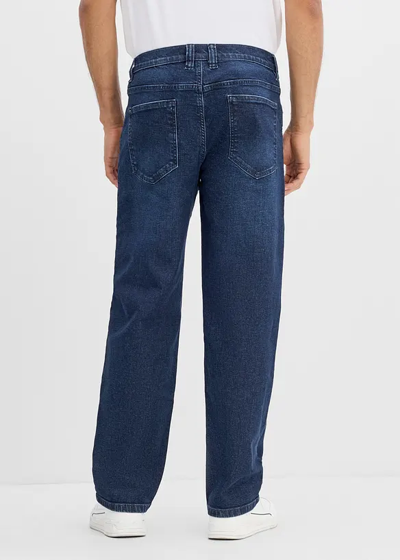 Loose-Fit-Jeans, Straight in blau von hinten - bonprix
