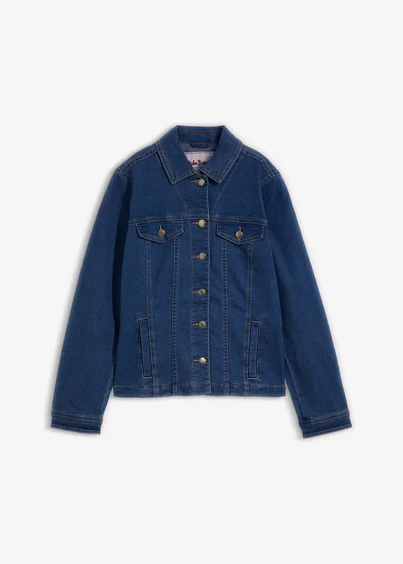 Jeansjacke in blau von vorne - bonprix