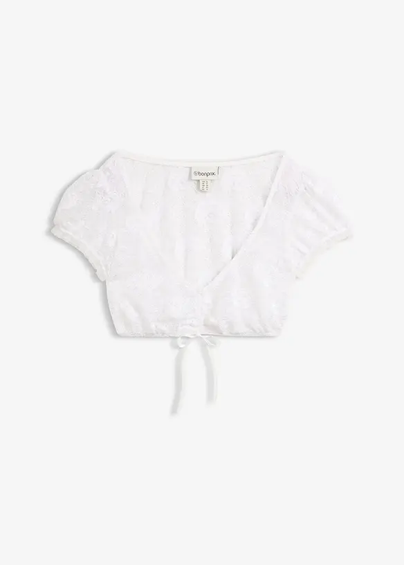 Dirndlbluse in weiß von vorne - bonprix