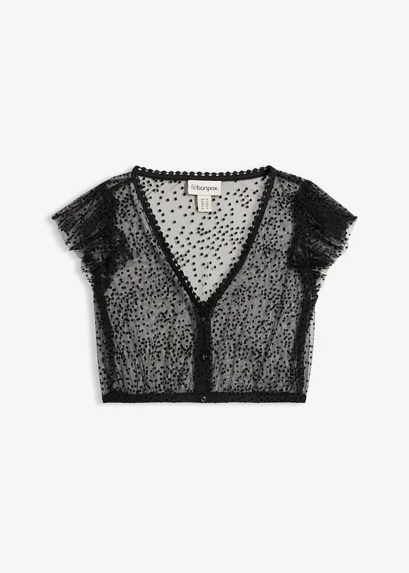 Dirndlbluse in schwarz von vorne - bonprix