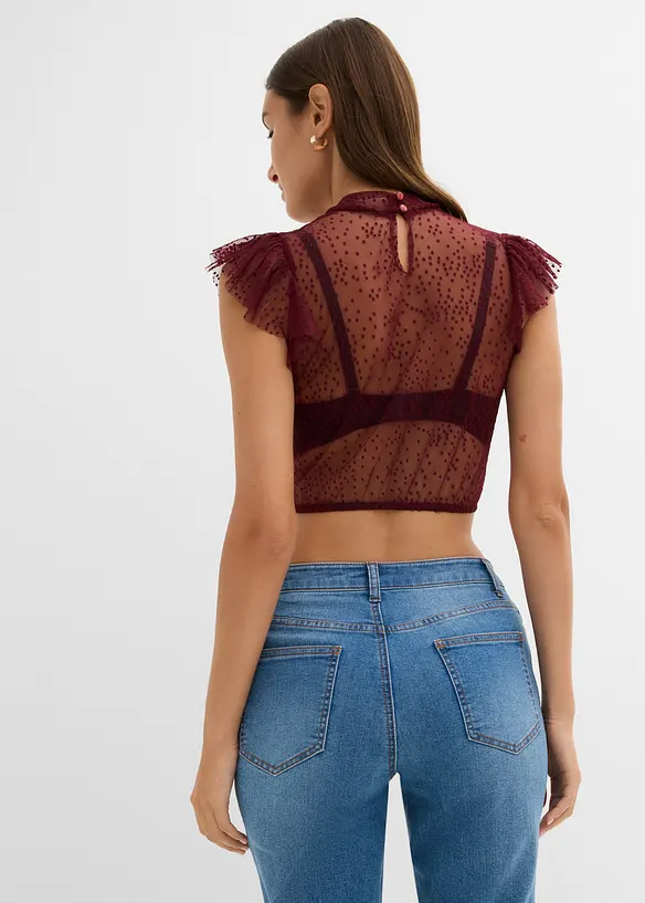Dirndlbluse in rot von hinten (im Anschnitt) - bonprix