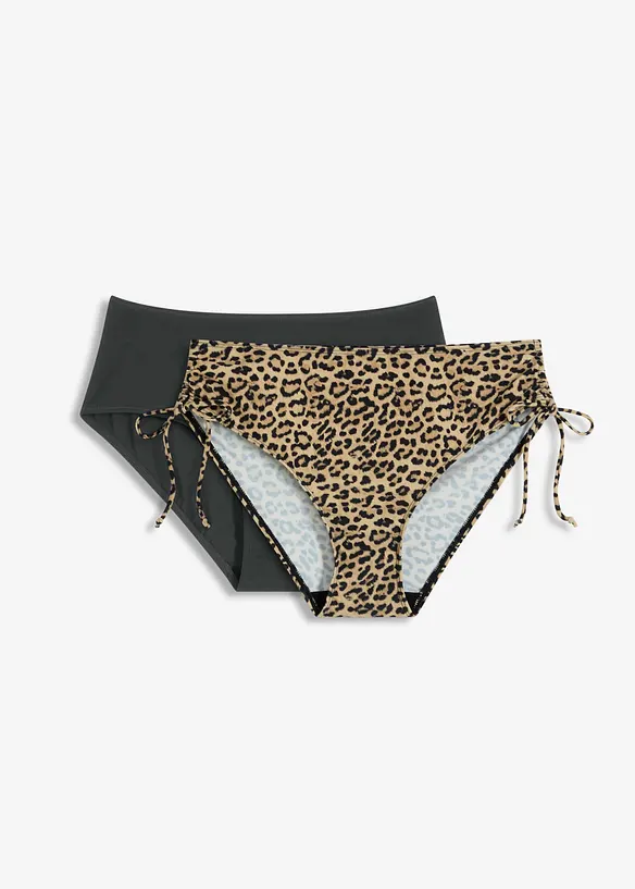 Bikinihose (2er Pack) in schwarz von vorne - bonprix