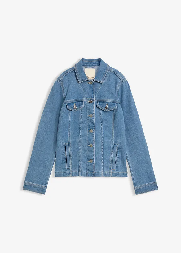 Jeansjacke in blau von vorne - bonprix