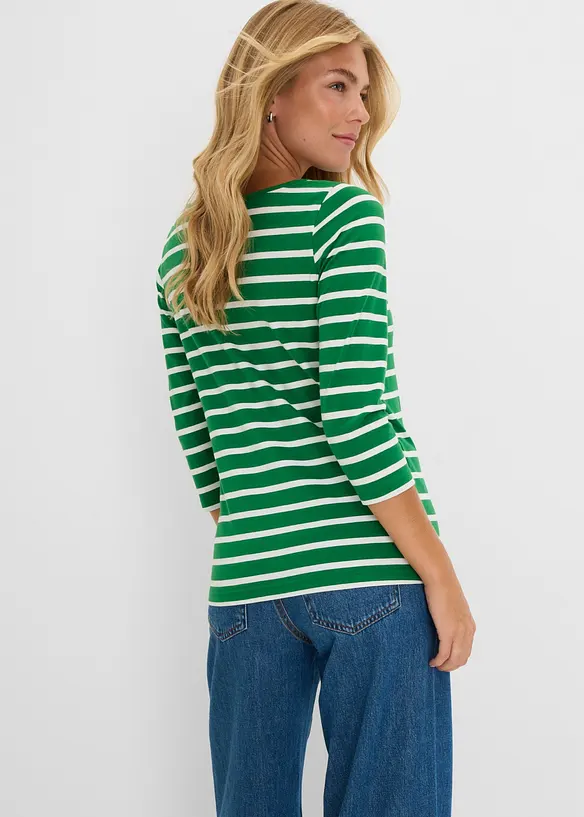Langarmshirt mit reiner Bio-Baumwolle in grün von hinten (im Anschnitt) - bonprix Langarmshirt mit reiner Bio-Baumwolle in grün von hinten (im Anschnitt) - bonprix