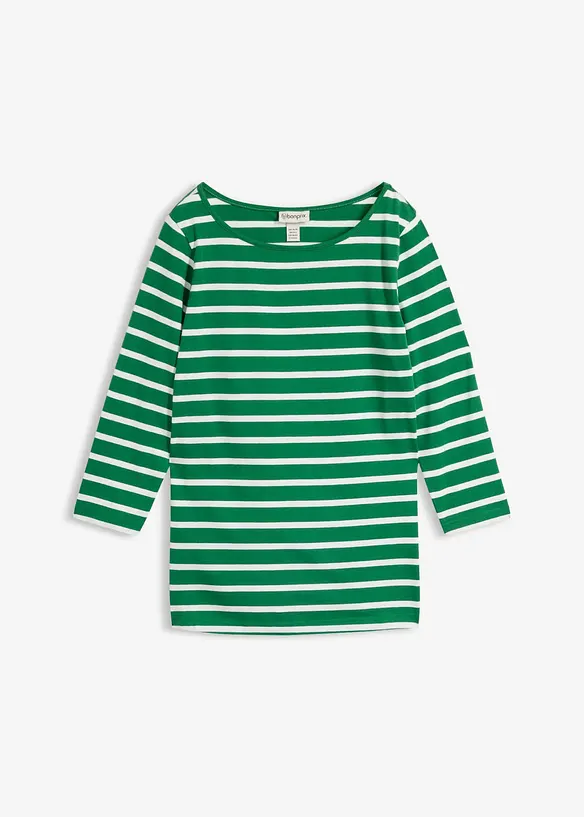 Langarmshirt mit reiner Bio-Baumwolle in grün von vorne - bonprix Langarmshirt mit reiner Bio-Baumwolle in grün von vorne - bonprix