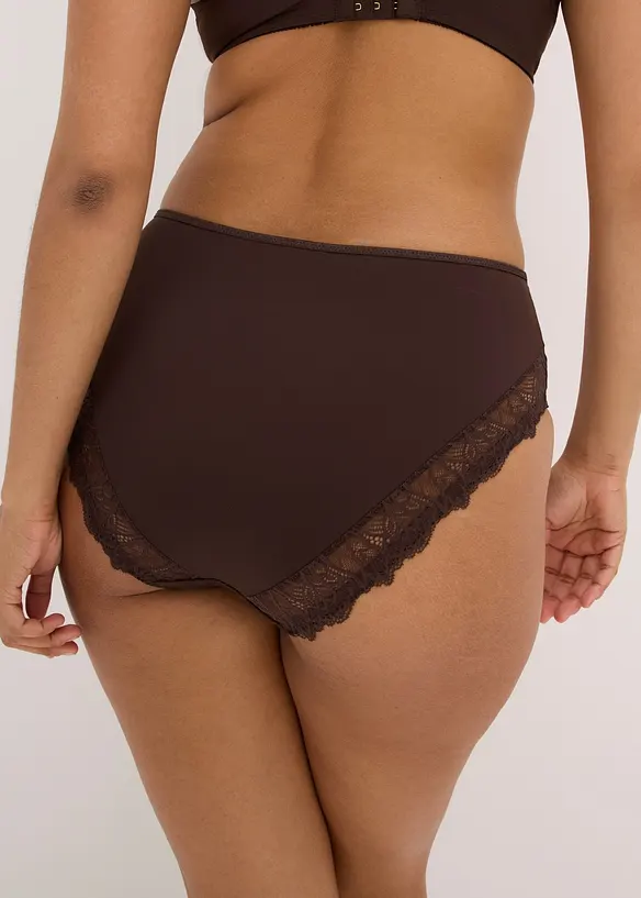 Maxislip mit zarter Spitze in braun von hinten - bonprix