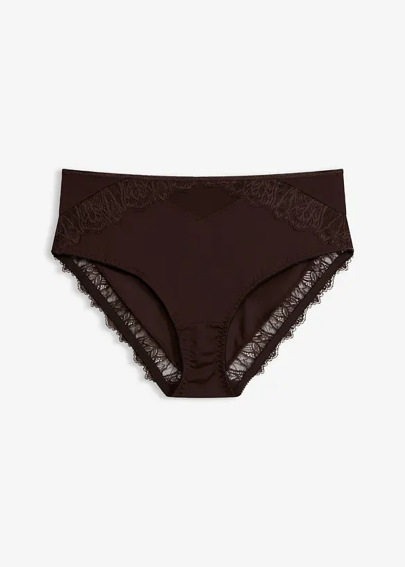 Maxislip mit zarter Spitze in braun von vorne - bonprix
