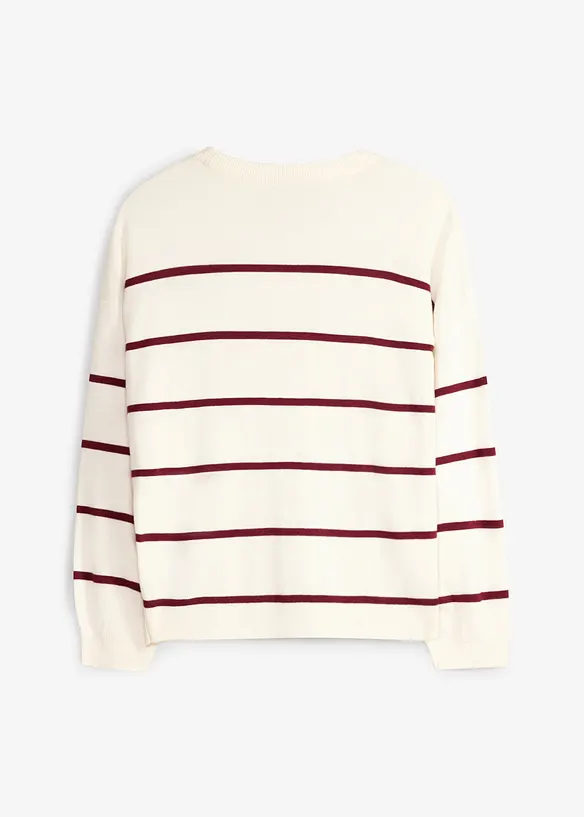 Feinstrickpullover aus softem Viskose-Mix in weiß von hinten - bonprix
