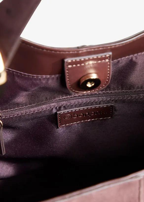 Beuteltasche mit Schnallendetail in braun geöffnet - bonprix