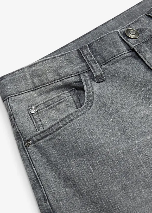 Loose-Fit Jeans mit verstellbarem Bund, Straight in grau - bonprix