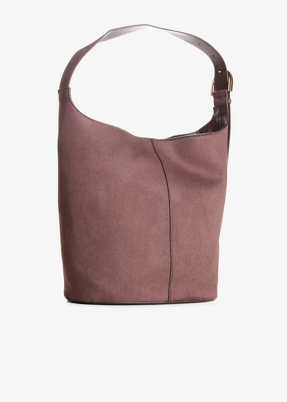 Beuteltasche mit Schnallendetail in braun von hinten - bonprix